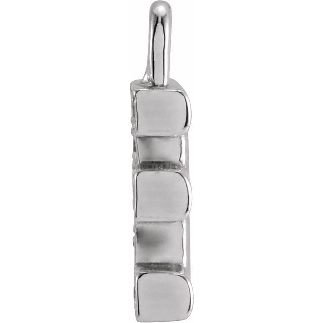 14K Yellow Or White Or Rose Gold Round I1, H+ Polished Natural Diamond Initial Dangle