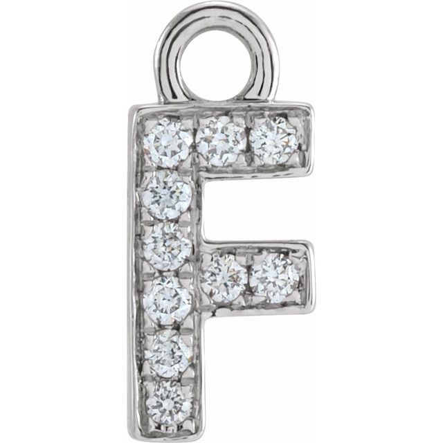 14K Yellow Or White Or Rose Gold Round I1, H+ Polished Natural Diamond Initial Dangle