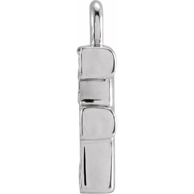 14K Yellow Or White Or Rose Gold Round I1, H+ Polished Natural Diamond Initial Dangle