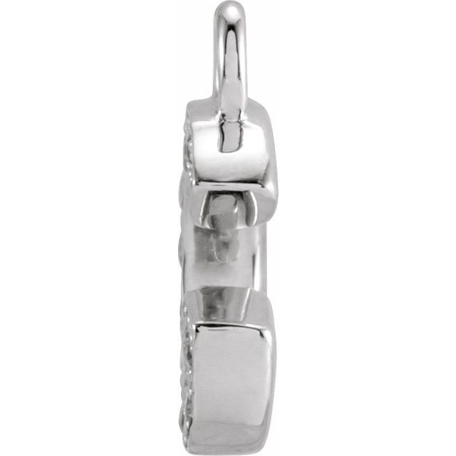 14K Yellow Or White Or Rose Gold Round I1, H+ Polished Natural Diamond Initial Dangle