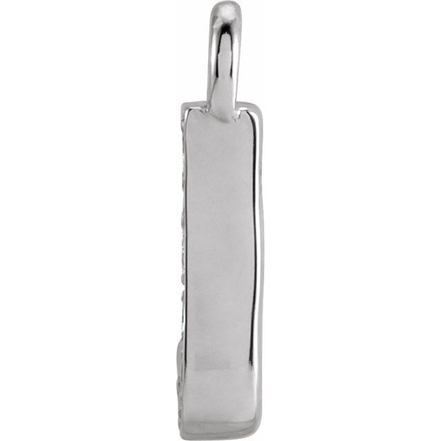 14K Yellow Or White Or Rose Gold Round I1, H+ Polished Natural Diamond Initial Dangle