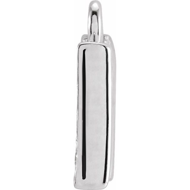 14K Yellow Or White Or Rose Gold Round I1, H+ Polished Natural Diamond Initial Dangle
