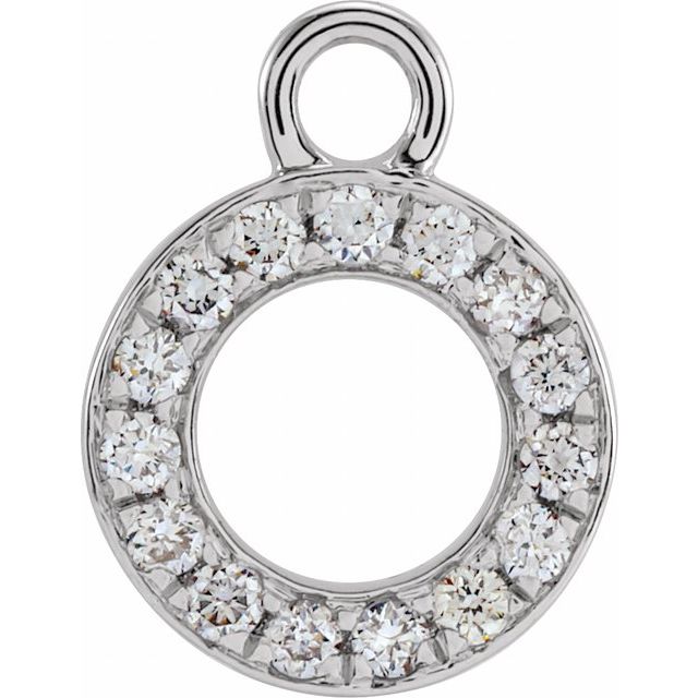 14K Yellow Or White Or Rose Gold Round I1, H+ Polished Natural Diamond Initial Dangle