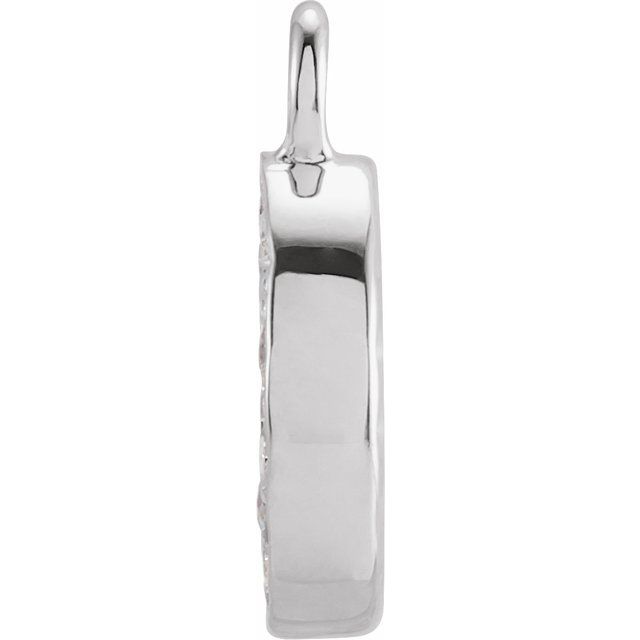 14K Yellow Or White Or Rose Gold Round I1, H+ Polished Natural Diamond Initial Dangle