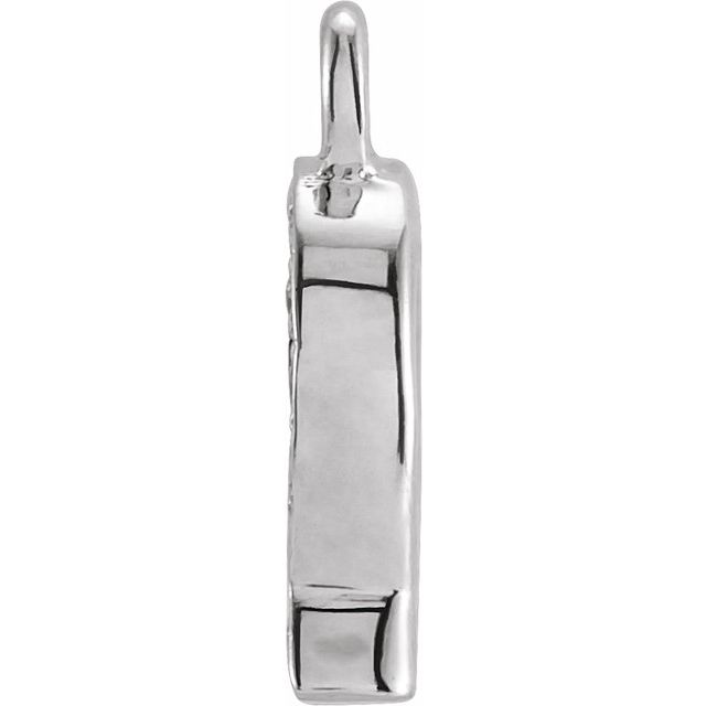 14K Yellow Or White Or Rose Gold Round I1, H+ Polished Natural Diamond Initial Dangle