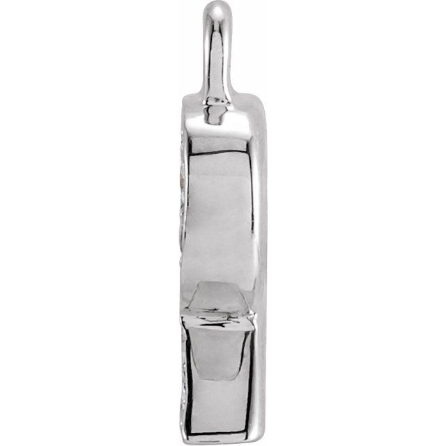 14K Yellow Or White Or Rose Gold Round I1, H+ Polished Natural Diamond Initial Dangle