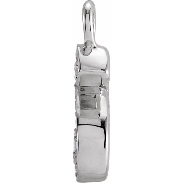 14K Yellow Or White Or Rose Gold Round I1, H+ Polished Natural Diamond Initial Dangle