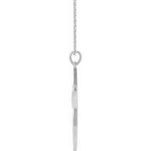 Sterling Silver Round G-H I1 .08 Ctw Natural Diamond Cross Necklace, Length: 18 In