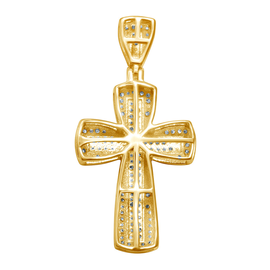 10K Yellow Gold 0.24-0.27 Cttw Diamond "Cross" Charm