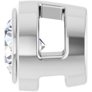 14K White Gold Round 3Mm Gh Si1-Si2 1/10 Ctw Lab Grown Diamond Bezel-Set Pendant Slide