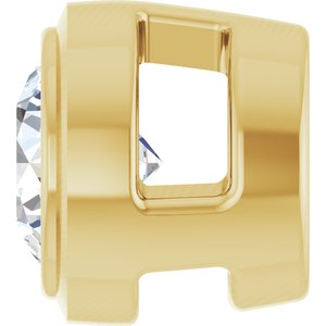 14K Yellow Gold Round 3Mm Gh Si1-Si2 1/10 Ctw Lab Grown Diamond Bezel-Set Pendant Slide