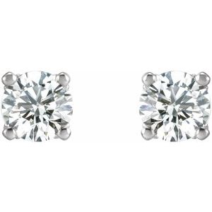 14K White Gold Round 3.5 Mm 1/3 Ctw Lab-Grown Diamond U-Prong Earrings