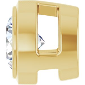 14K Yellow Gold Round 3.5Mm Gh Si1-Si2 1/6 Ctw Lab Grown Diamond Bezel-Set Pendant Slide