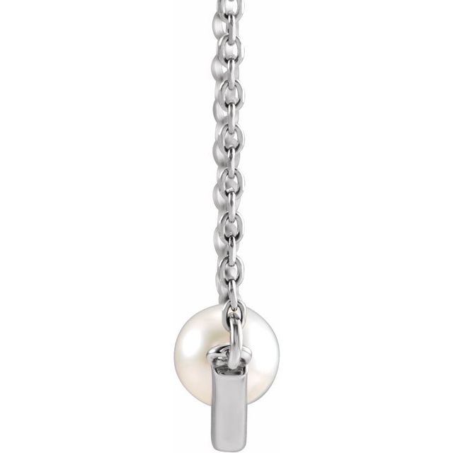Sterling Silver 4 Mm 18 In Polished Cultured White Akoya Pearl Necklace