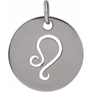 14K Yellow Or Rose Gold Or Sterling Silver Polished Round Zodiac Pendant