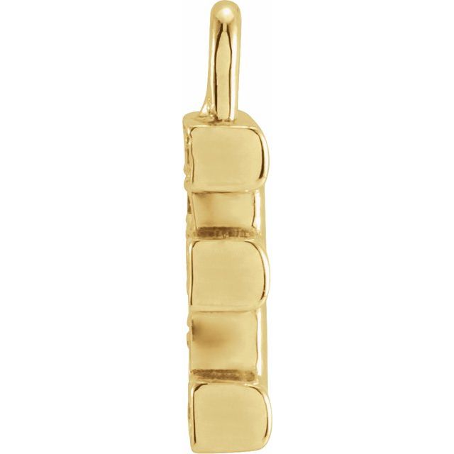 14K Yellow Or White Or Rose Gold Round I1, H+ Polished Natural Diamond Initial Dangle
