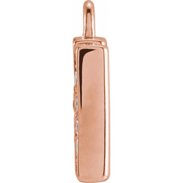 14K Yellow Or White Or Rose Gold Round I1, H+ Polished Natural Diamond Initial Dangle