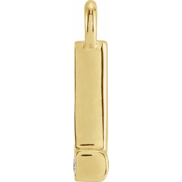 14K Yellow Or White Or Rose Gold Round I1, H+ Polished Natural Diamond Initial Dangle