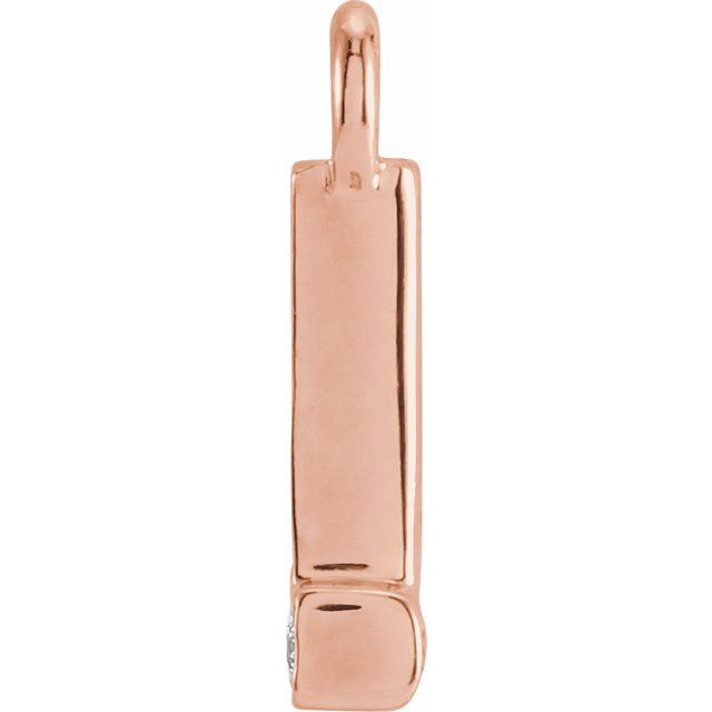 14K Yellow Or White Or Rose Gold Round I1, H+ Polished Natural Diamond Initial Dangle