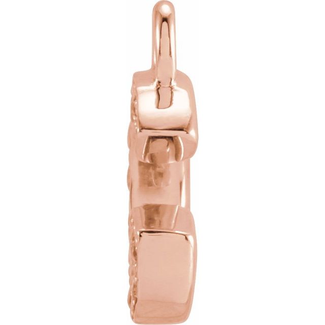 14K Yellow Or White Or Rose Gold Round I1, H+ Polished Natural Diamond Initial Dangle