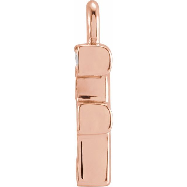 14K Yellow Or White Or Rose Gold Round I1, H+ Polished Natural Diamond Initial Dangle