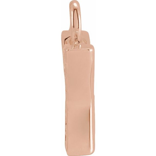 14K Yellow Or White Or Rose Gold Round I1, H+ Polished Natural Diamond Initial Dangle
