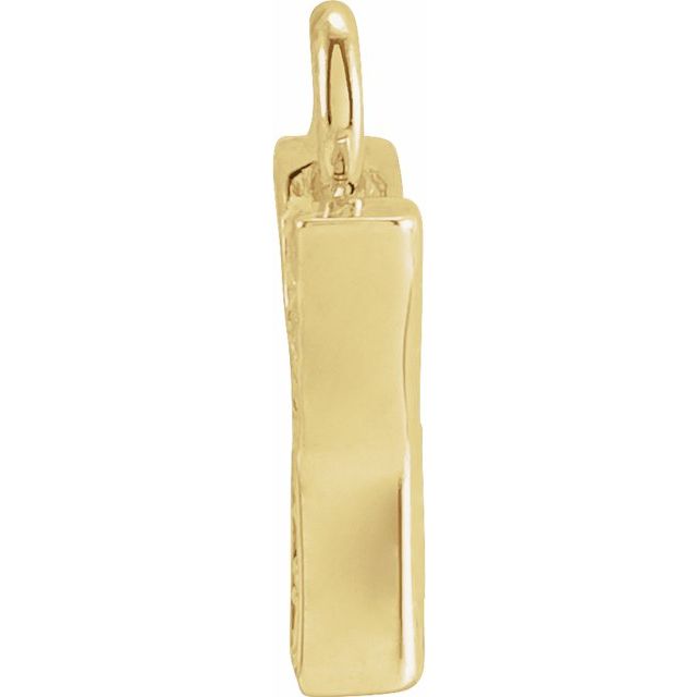 14K Yellow Or White Or Rose Gold Round I1, H+ Polished Natural Diamond Initial Dangle
