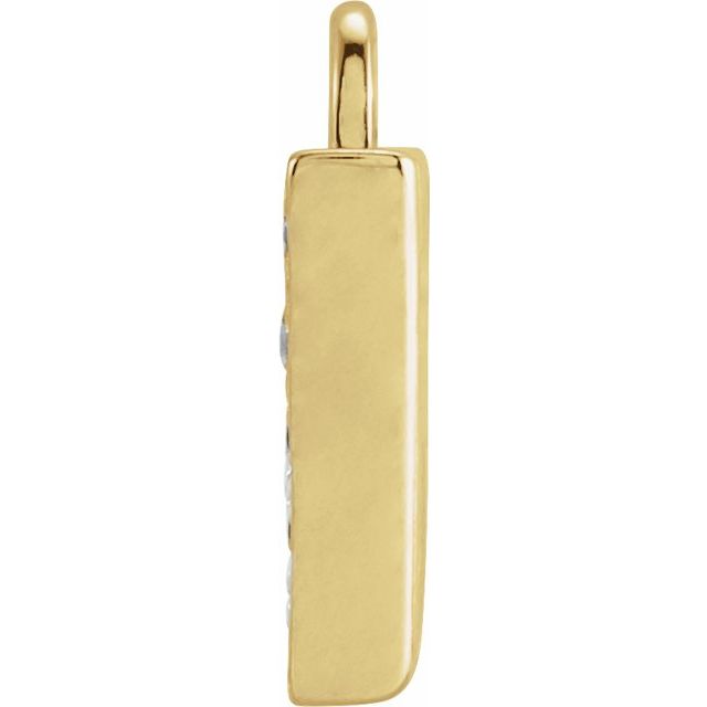 14K Yellow Or White Or Rose Gold Round I1, H+ Polished Natural Diamond Initial Dangle