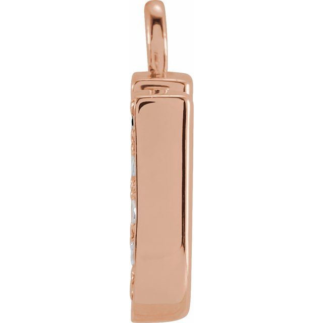 14K Yellow Or White Or Rose Gold Round I1, H+ Polished Natural Diamond Initial Dangle
