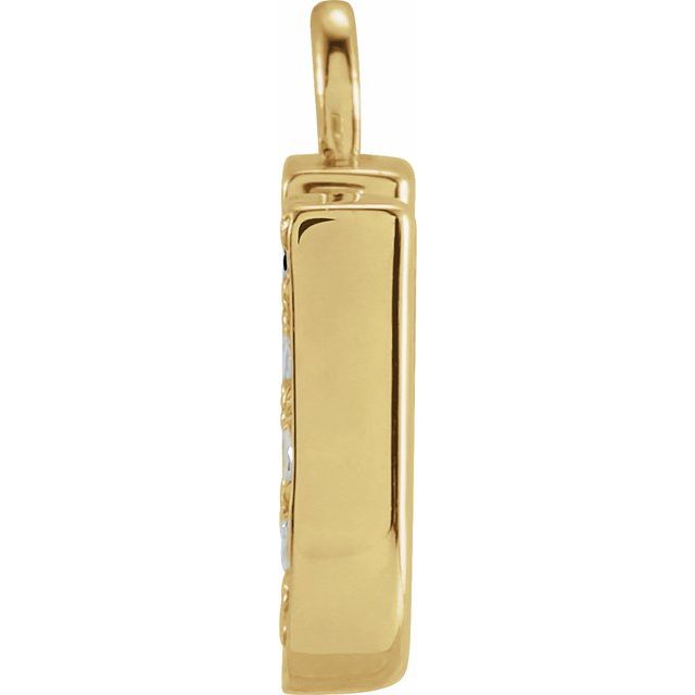 14K Yellow Or White Or Rose Gold Round I1, H+ Polished Natural Diamond Initial Dangle