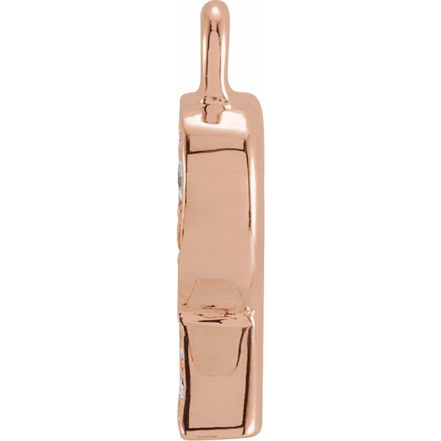 14K Yellow Or White Or Rose Gold Round I1, H+ Polished Natural Diamond Initial Dangle