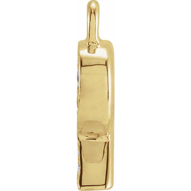 14K Yellow Or White Or Rose Gold Round I1, H+ Polished Natural Diamond Initial Dangle