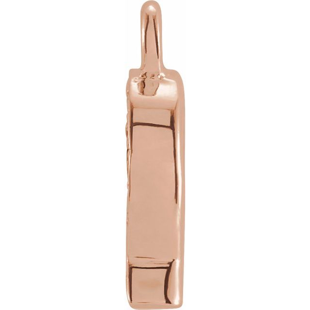 14K Yellow Or White Or Rose Gold Round I1, H+ Polished Natural Diamond Initial Dangle