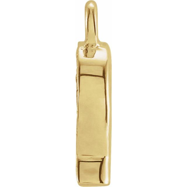 14K Yellow Or White Or Rose Gold Round I1, H+ Polished Natural Diamond Initial Dangle