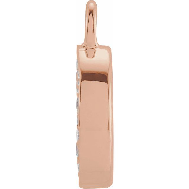 14K Yellow Or White Or Rose Gold Round I1, H+ Polished Natural Diamond Initial Dangle