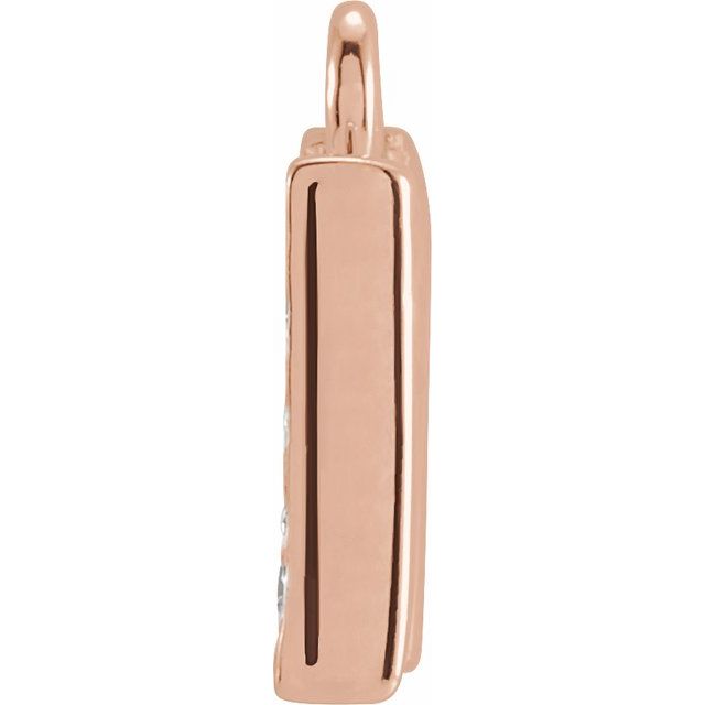 14K Yellow Or White Or Rose Gold Round I1, H+ Polished Natural Diamond Initial Dangle