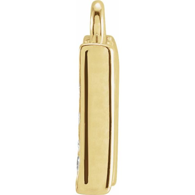 14K Yellow Or White Or Rose Gold Round I1, H+ Polished Natural Diamond Initial Dangle