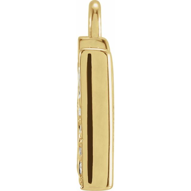 14K Yellow Or White Or Rose Gold Round I1, H+ Polished Natural Diamond Initial Dangle