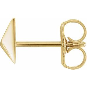 14K Yellow Gold Each Friction Backs Pyramid Earring