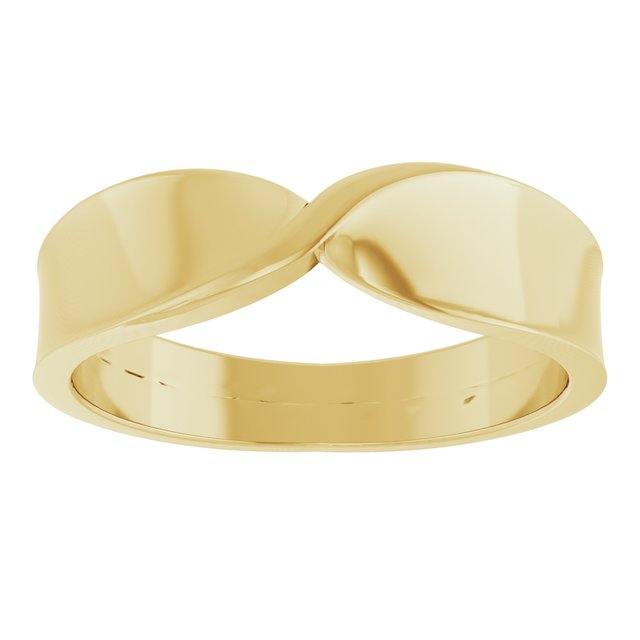 14K Yellow Gold Polished 5 Mm Polished Twisted Stackable Ring, Size 7