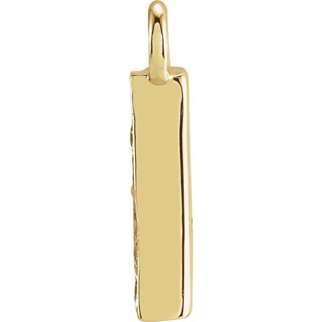 14K Yellow Or White Or Rose Gold Round I1, H+ Polished Natural Diamond Initial Dangle