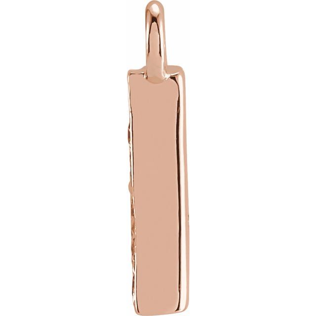 14K Yellow Or White Or Rose Gold Round I1, H+ Polished Natural Diamond Initial Dangle