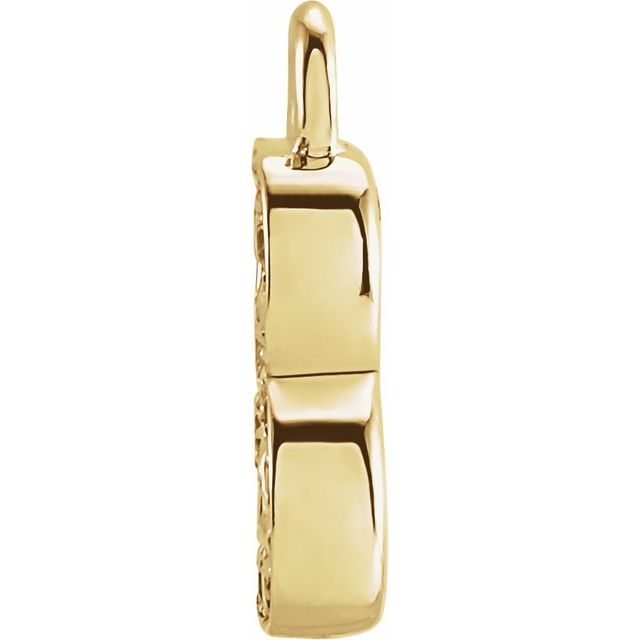 14K Yellow Or White Or Rose Gold Round I1, H+ Polished Natural Diamond Initial Dangle