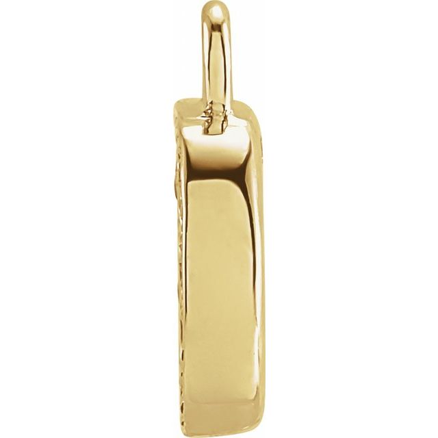 14K Yellow Or White Or Rose Gold Round I1, H+ Polished Natural Diamond Initial Dangle