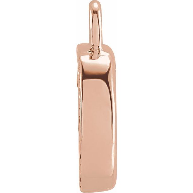14K Yellow Or White Or Rose Gold Round I1, H+ Polished Natural Diamond Initial Dangle