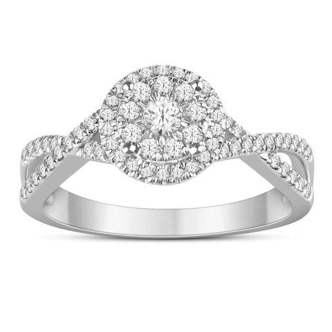 10K Yellow Or White Gold 0.45 Cttw Diamond Ladies Ring