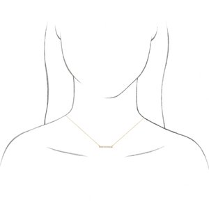 14K White Gold Round 2.5Mm G-H I1 French-Set Bar Necklace, Length: 18 In
