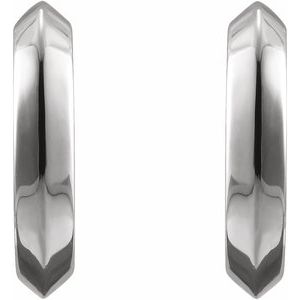 Sterling Silver Pair Knife-Edge Hoop Earrings, Length: 10 Mm, Thickness: 2 Mm