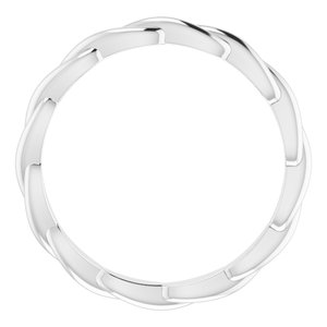 14K Yellow Or White Or Rose Gold Or Sterling Silver Or Platinum Woven-Design Band
