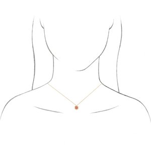 14K White Gold Round 5 Mm Natural Aquamarine Solitaire Geometric Necklace, Length: 18 In